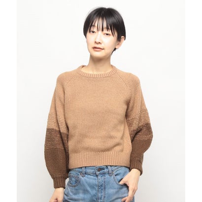 仕損ない ジェイ MISS J 色彩設計バルーンスリーブニットプルオーバー （ベージュ） トップス-レディースファッション-セーター