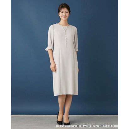 レリアン Leilian 【セレモニー】七分袖ミモレワンピース【Leilian WHITE LABEL】 （ベージュ系）