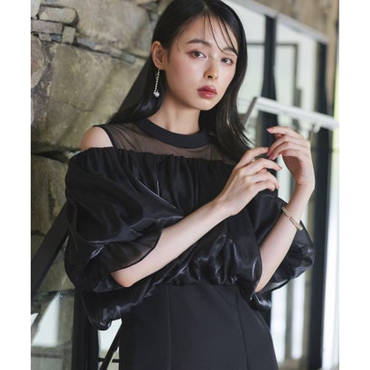 ルイルエブティック RUIRUE BOUTIQUE 【2way】シャイニーオーガントップス＆デコルテシアーマーメイドドレスセット （黒いこと）