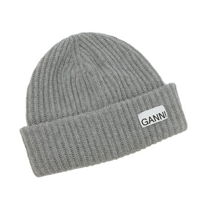 GANNI グレー ニットビーニー 新品タグ付き GANNI グレー ニット帽 GANNI グレー ニット帽 GANNI グレー ニット帽
