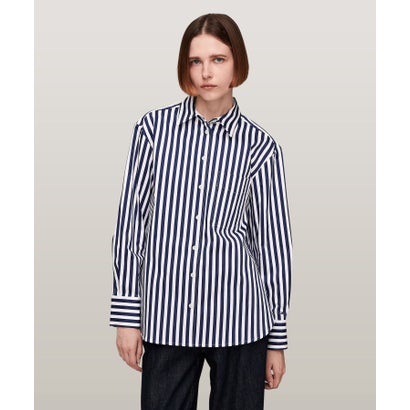 トミー ヒルフィガー TOMMY HILFIGER バンカーストライプコットンシャツ （米国海軍） レディースファッション-その他