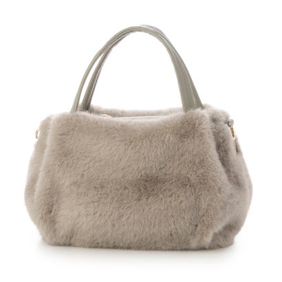 ベスジョーヤ VESGIOIA フェイクファーラウンドミニトートBAG （点火装置薄墨色）