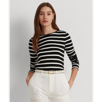 ローレン ラルフ ローレン LAUREN RALPH LAUREN ストライプド コットン ロングスリーブ Tシャツ （001ブラック）｜LOCOMALL（ロコンド公式ストア）