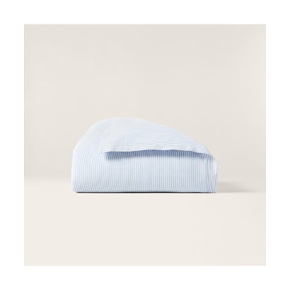 ラルフ 置き目レン 老人ホーム RALPH LAUREN HOME シアサッカー 縞模様 デュベ 覆いかぶせる/ダブル大きさ （400青み）