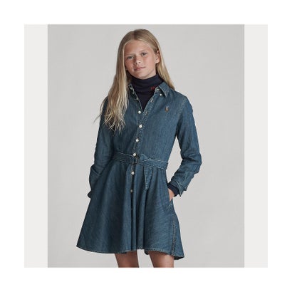 ポロ ラルフ ローレン POLO RALPH LAUREN (ガールズ 7才~16才)ベルテッド コットン デニム シャツドレス (410ネイビー)|LOCOMALL(ロコンド公式ストア)