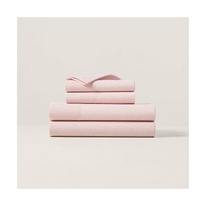 ラルフ ローレン ホーム RALPH LAUREN HOME シアサッカー ストライプ フラットシーツ/ダブルサイズ （650ピンク）