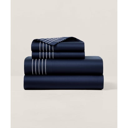 ラルフ ローレン ホーム RALPH LAUREN HOME オーガニック コットン サティーン ハンカチーフ フラットシーツ/ ダブルサイズ (410ネイビー)|LOCOMALL(ロコンド公式ストア)