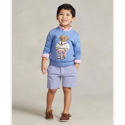 ポロ ラルフ ローレン POLO RALPH LAUREN (ボーイズ 2才～7才)ストレッチ コットン シアサッカー ショートパンツ （400ブルー）