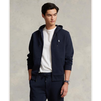 ポロ ラルフ 置き目レン POLO RALPH LAUREN ダブル編み物 フルジップ フーディ （410米国海軍）