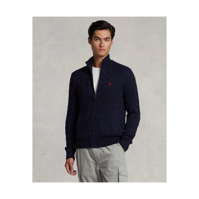 ポロ ラルフ ローレン POLO RALPH LAUREN ケーブルニット コットン フルジップ セーター （400ブルー）