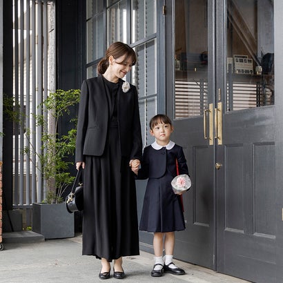 フォルムフォルマ form forma 【卒はいり込む式にも使える】【喪服】ノーカラーロングジャケット＆オールインワン  ブラックフォーマルスーツ/卒式（卒園式）はいり込む式（入園式）七五三・お宮参り
