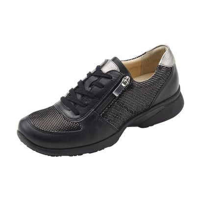 アシックス ウォーキング(ペダラ) ASICS WALKING (PEDALA) ペダラ スニーカー ジップ レディース 2E （ブラック×ブラック(フィルム加工)）