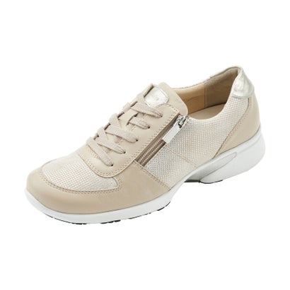 アシックス ウォーキング(ペダラ) ASICS WALKING (PEDALA) ペダラ スニーカー ジップ レディース 2E （ベージュ×ベージュ(フィルム加工)）