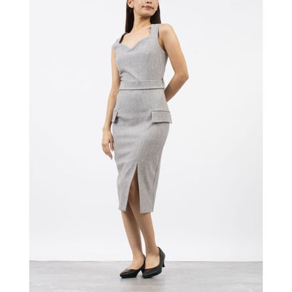 リナシメント RINASCIMENTO ハートカットメランジロングタイトワンピース （Grigio Melange）