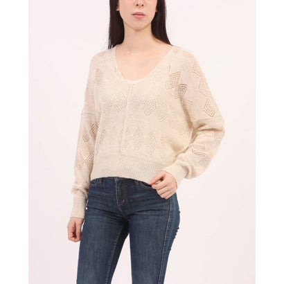 リナシメント RINASCIMENTO ラメクロッシェニットトップス （Beige Chiaro）