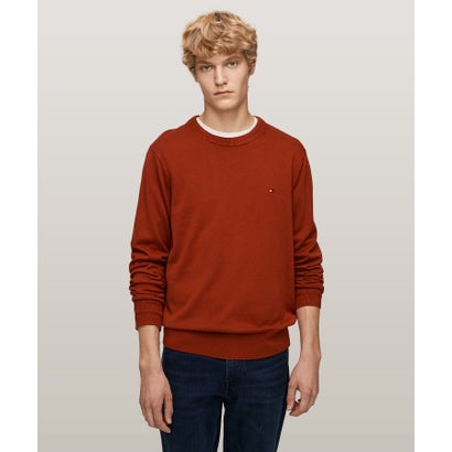 トミー ヒルフィガー TOMMY HILFIGER コットンシルクブレンドクルーネックニット （レッド）