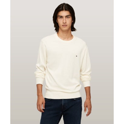 トミー ヒルフィガー TOMMY HILFIGER コットンシルクブレンドクルーネックニット （ホワイト） 15,048円