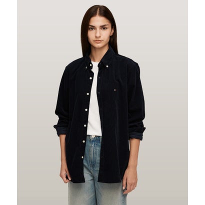 トミー ヒルフィガー TOMMY HILFIGER ソリッドコーデュロイボタンダウンシャツ （ネイビー）
