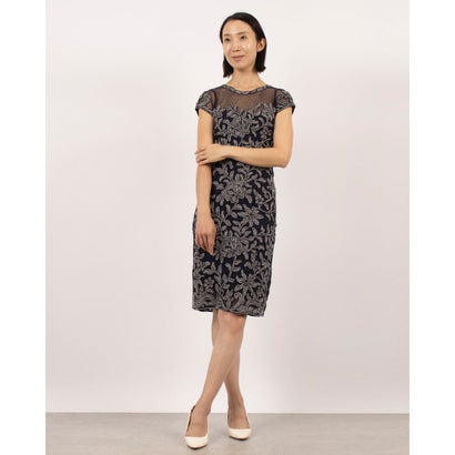 フェイズ エイト Phase Eight Zila Tapework Dress （Navy/Ivory）