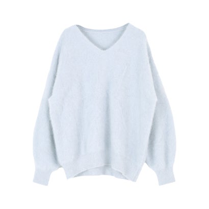ユアーズ ur's カシミヤブレンドVネックニットカーディガン （ブルー） 14,170円
