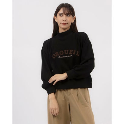 エグランティーヌ EGLANTINE ロゴ入りハイネックカットソー （ブラック）