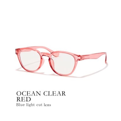 ジュガードフォーティーン jugaad14 OCEAN CLEAR blue light cut / ブルーライトカット PCメガネ 鯖江 made in （レッド系その他6）