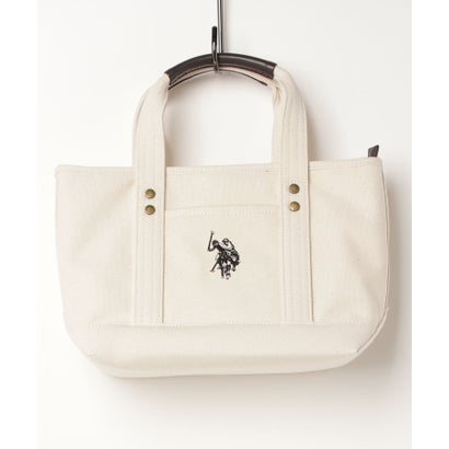 ユーエスポロアッスン U.S. POLO ASSN. キャンバストート トートバッグ サブバッグ ミニトート ランチバッグ マチあり ポロ USPA1862 (オフホワイト)