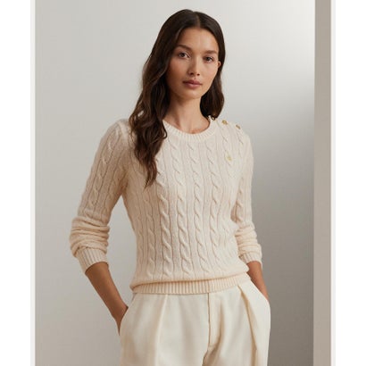 ローレン ラルフ ローレン LAUREN RALPH LAUREN ボタントリム ウールカシミヤ セーター （101ナチュラル）