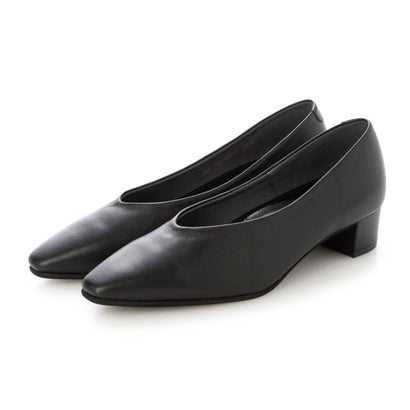 【本革 / 日本製】 バークレー BARCLAY ソフトポインテッドトゥ プレーンスタイル ローヒールパンプス （BLK）