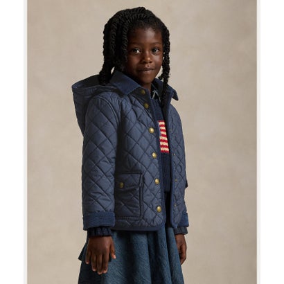ポロ ラルフ 置き目レン POLO RALPH LAUREN (ガールズ 2才～6才)キルテッド ウォーターリペラント バーン 上衣 （410米国海軍）