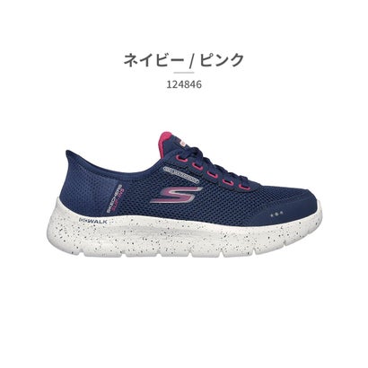 スケッチャーズ SKECHERS スケッチャーズ スニーカー レディース 124846W GO WALK FLEX CLEAR (ネイビー/ピンク(ワイド))