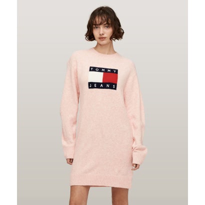 トミー ヒルフィガー TOMMY HILFIGER メランジフラッグセーターワンピース （ピンク） 15,466円