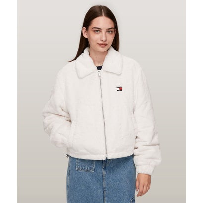 トミー ヒルフィガー TOMMY HILFIGER フェイクファージャケット （ホワイト）