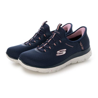 スケッチャーズ SKECHERS レディース スニーカー スリッポン SKECHERS SUMMITS BEST CHOICE ワイド 幅広 ハンズフリー スリップインズ 防水 150199W （ネイビー）