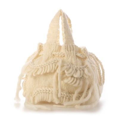 アースメイド EARTH MADE E7626 KNIT FRINGE KINCHAKU （アイボリー）