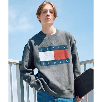 トミー ヒルフィガー TOMMY HILFIGER リラックスメランジフラッグトレーナー （薄墨色）