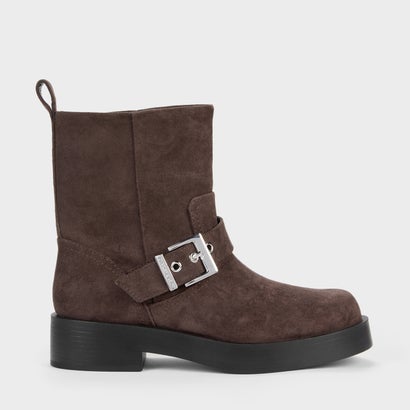 バックルストラップ バイカーブーツ（DarkBrown）