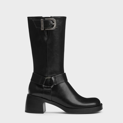 Kirke カーク バックルミッドカーフバイカーブーツ（Black）