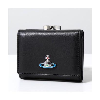 ヴィヴィアン 酉の方角木材 Vivienne Westwood Vivienne Westwood 三つ折り紙入れ 51010018 L001L なめし革 （N403/BLACK/黒いこと×柄）