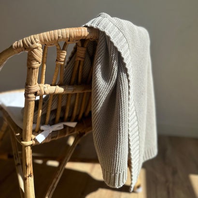 バニラコペンハーゲン Vanilla COPENHAGEN ブランケット ベビー Knitted Blanket オーガニックコットン （オイスターグレー）