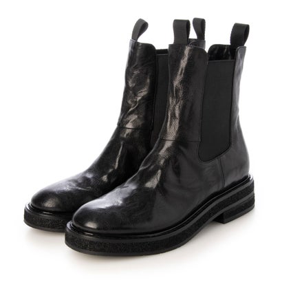 キスコ KISCO シワレザーサイドゴアブーツ （BLK）