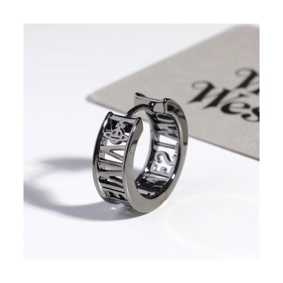 ヴィヴィアン 酉の方角木材 Vivienne Westwood Vivienne Westwood ピアス MAN WESTMINSTER SINGLE 62030052 （02S001/RUTHENIUM/黒いこと）