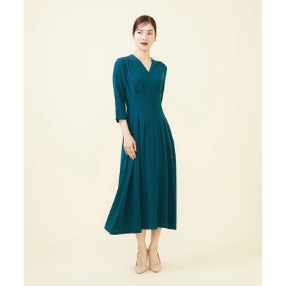 シビラ Sybilla タッキングデザインドレス（七分袖） （ブルーグリーン）