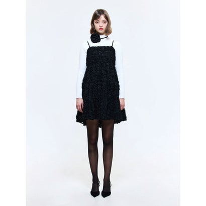 エイミーイストワール EIMY ISTOIRE エンブロイダリークレープワンピース （BLACK）