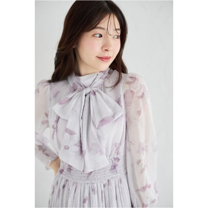 トッコクローゼット tocco closet 2WAY洋弓五分五分シュロの葉付き添い人フラワープリントシャーリングプリーツワンピース