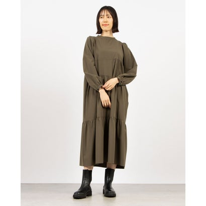 エグランティーヌ EGLANTINE バックリボンティアードワンピース （カーキ）