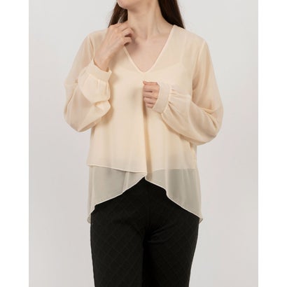 リナシメント RINASCIMENTO ランダムヘムシフォンブラウス （Beige）