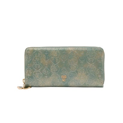 アナスイ ANNA SUI ローズハート ラウンド長財布 （エメラルドグリーン）