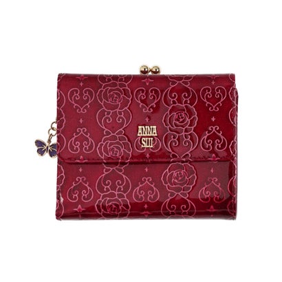 アナスイ ANNA SUI ローズハート 口金二つ折り財布 （ワイン）