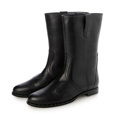 【本革 / 日本製】 バークレー BARCLAY スタッズピースソール ノーファスナー ルーズフィット ハーフブーツ （BLK）